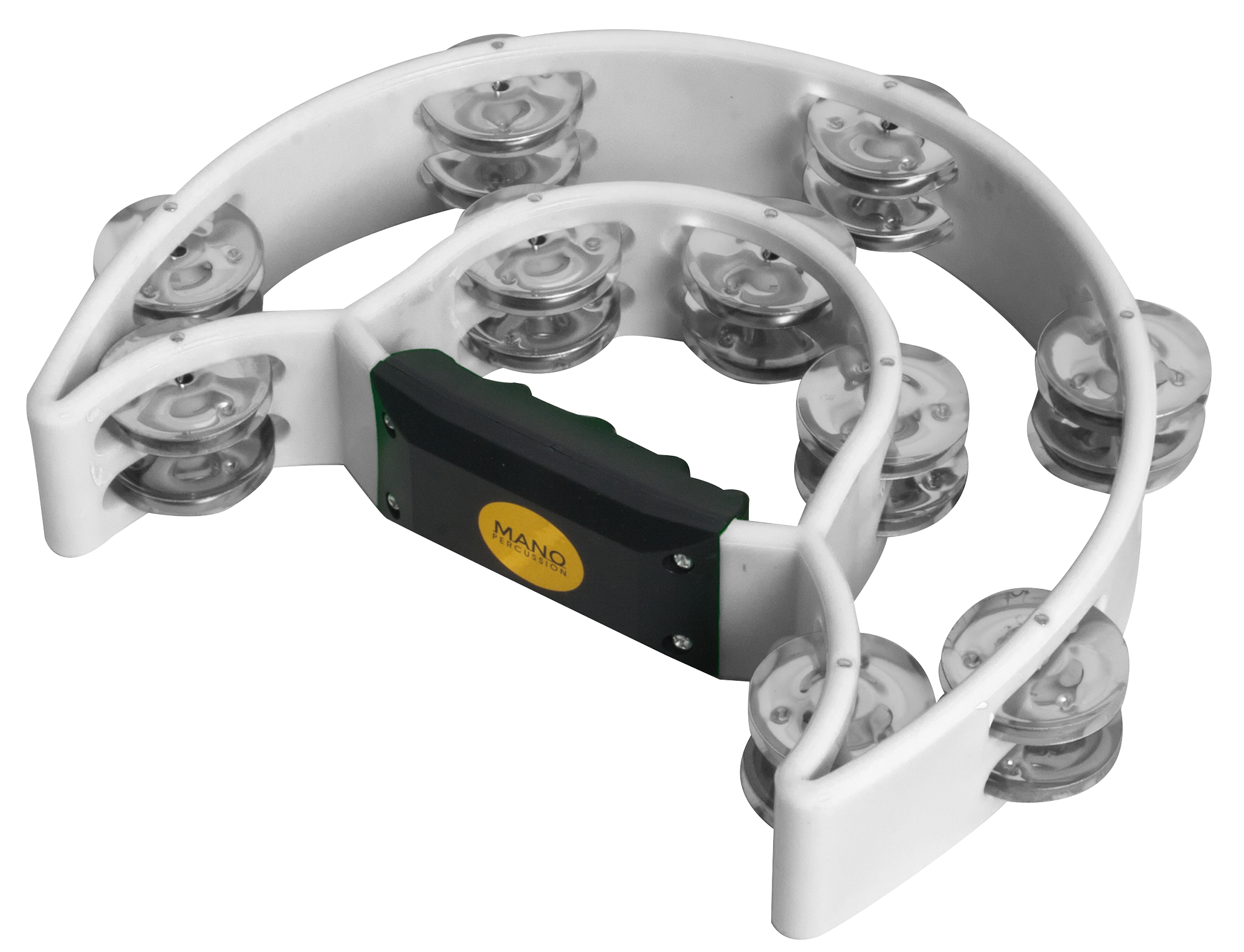 Mano Percussion | TMP13W | Double Half-Moon Tambourine | White Mano Percussion | TMP13W | Double Half-Moon Tambourine | White
